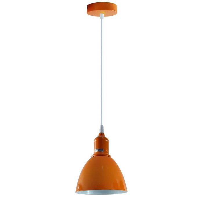 Industrial Vintage Retro adjustable Ceiling Orange Pendant Light with E27 Uk Holder