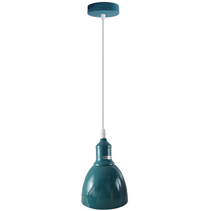 Moderne retro verstelbare plafondcyaanblauwe hanglamp met E27 Britse houder