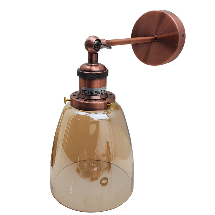 Vintage industriële retro-stijl verstelbare glazen wandlamp schanslamp fitting