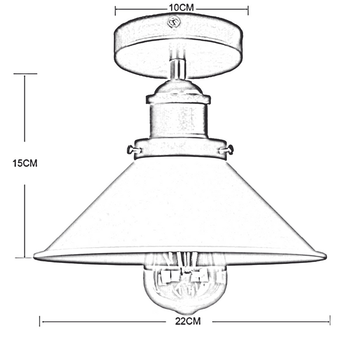Vintage industriële plafondverlichting Retro hanglamp met chromen schaduw schanslamp