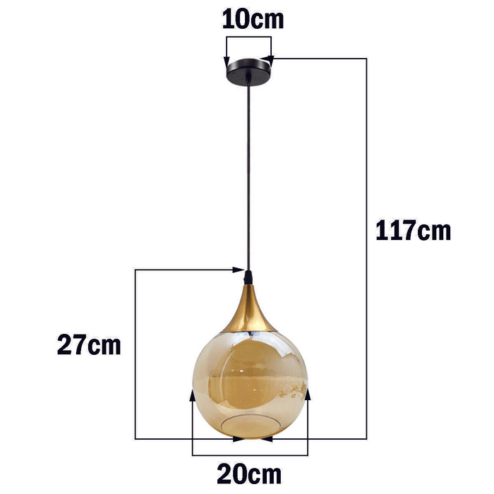 Globe glass lampshade Replacement indoor amber vintage ceiling Pendant light