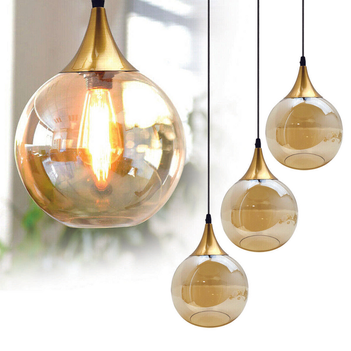 Globe glass lampshade Replacement indoor amber vintage ceiling Pendant light