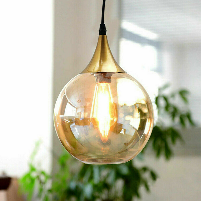 Globe glass lampshade Replacement indoor amber vintage ceiling Pendant light