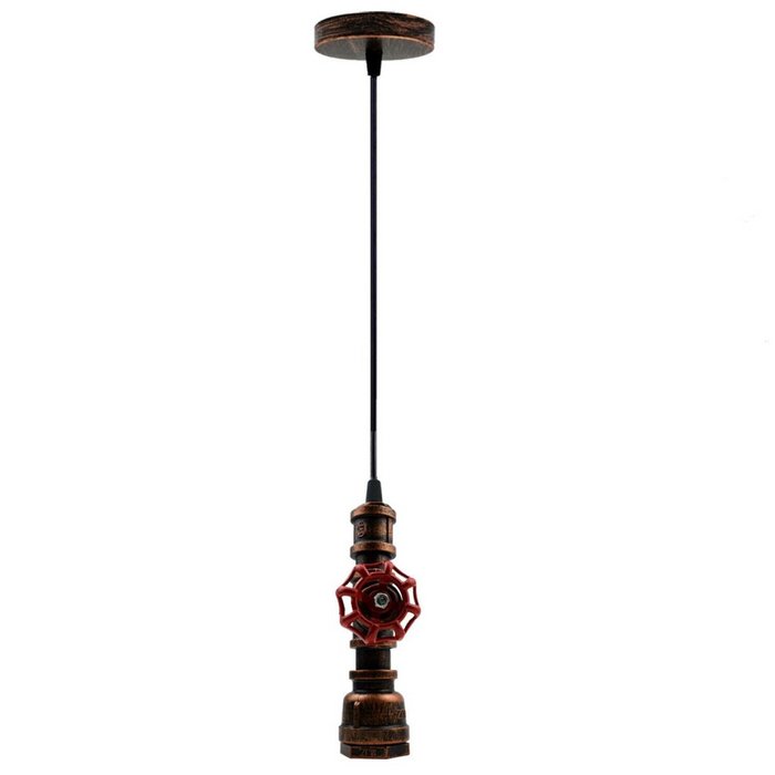 Rustic Red Color Chandelier Ceiling Light Water Pipe E27 Loft Pendant Light with FREE Bulb