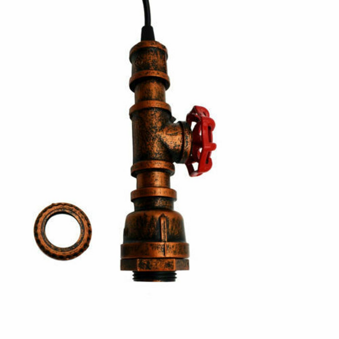 Rustic Red Color Chandelier Ceiling Light Water Pipe E27 Loft Pendant Light with FREE Bulb