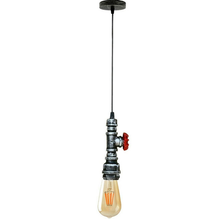 Geborsteld zilverkleurige kroonluchter plafondlamp waterpijp E27 loft hanglamp met GRATIS lamp