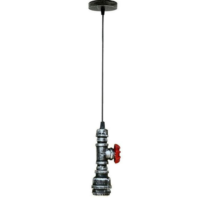 Geborsteld zilverkleurige kroonluchter plafondlamp waterpijp E27 loft hanglamp met GRATIS lamp