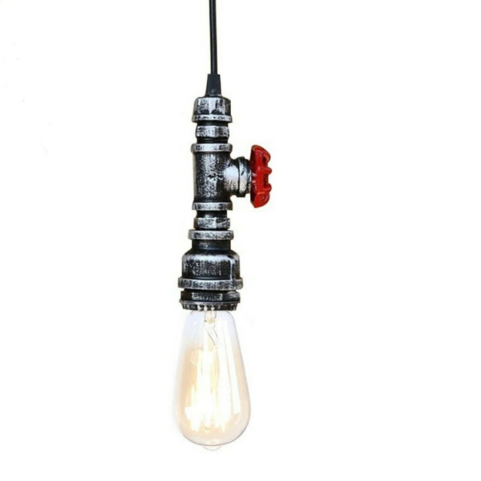 Brushed Silver Color Chandelier Ceiling Light Water Pipe E27 Loft Pendant Light with FREE Bulb