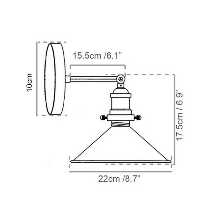 Industriële retro-stijl verstelbare wandlampen Sconce Lamp-fittingset