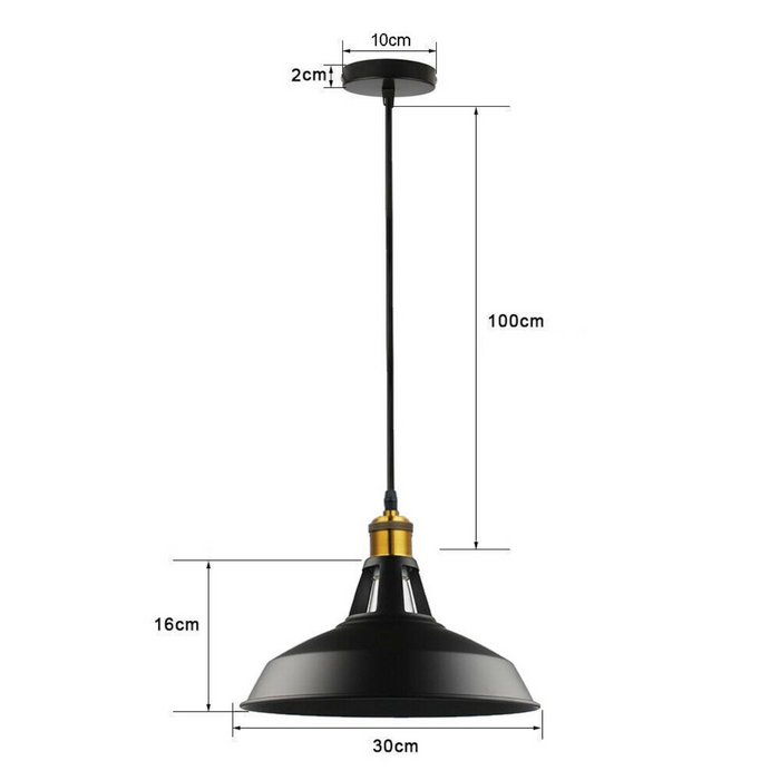 Modern Black Colour Lampshade with FREE Bulb Industrial Retro Style Metal Ceiling Pendant Lightshade