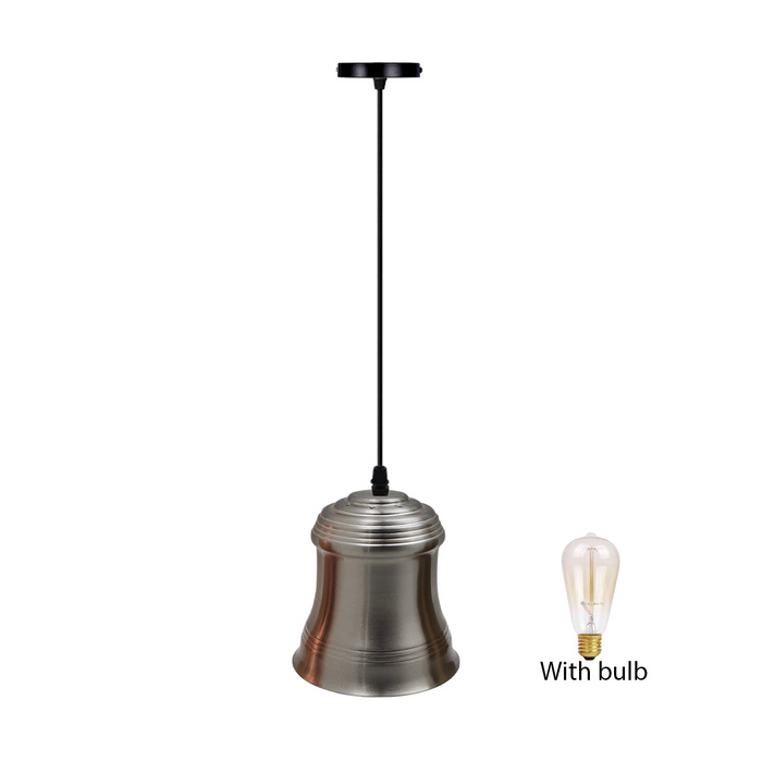 Retro Style Pendant Light Satin Nickel Colours Lamp Shade