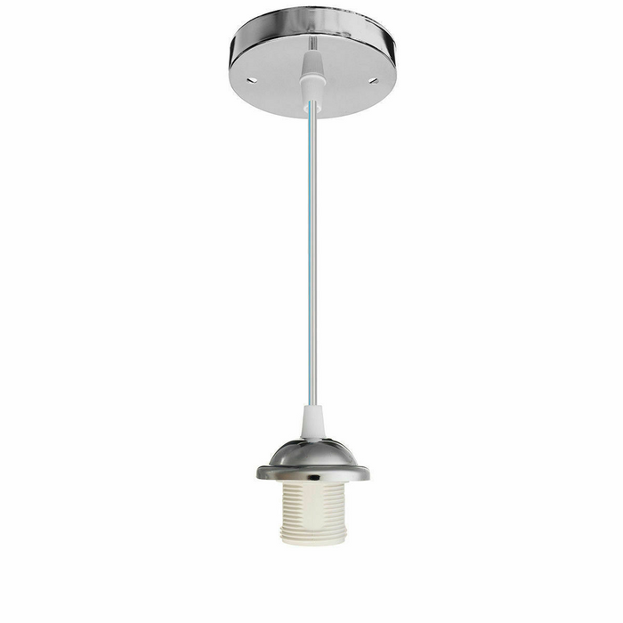 E27 plafondrozet licht PVC Flex hanglamp chroom fitting