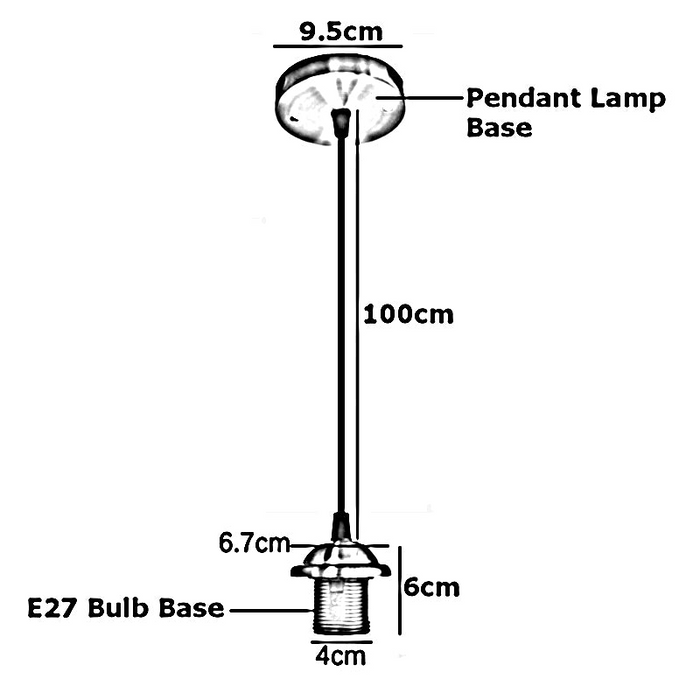 E27 Ceiling Rose White Light PVC Flex Pendant Lamp Holder Fitting