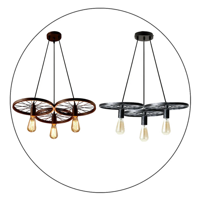 Industrial Vintage Wheel Ceiling Light Pendant Lamp Edison Lighting Fixture