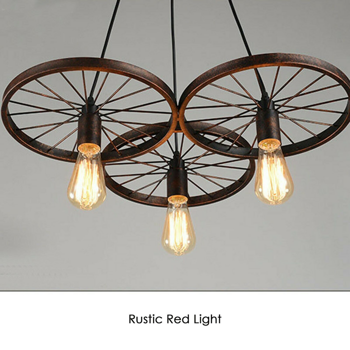 Industrial Vintage Wheel Ceiling Light Pendant Lamp Edison Lighting Fixture