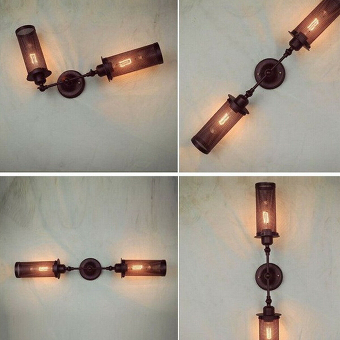 Vintage metalen wandlamp binnen schansverlichting nachtkastje/gangpadlamp verstelbaar armatuur