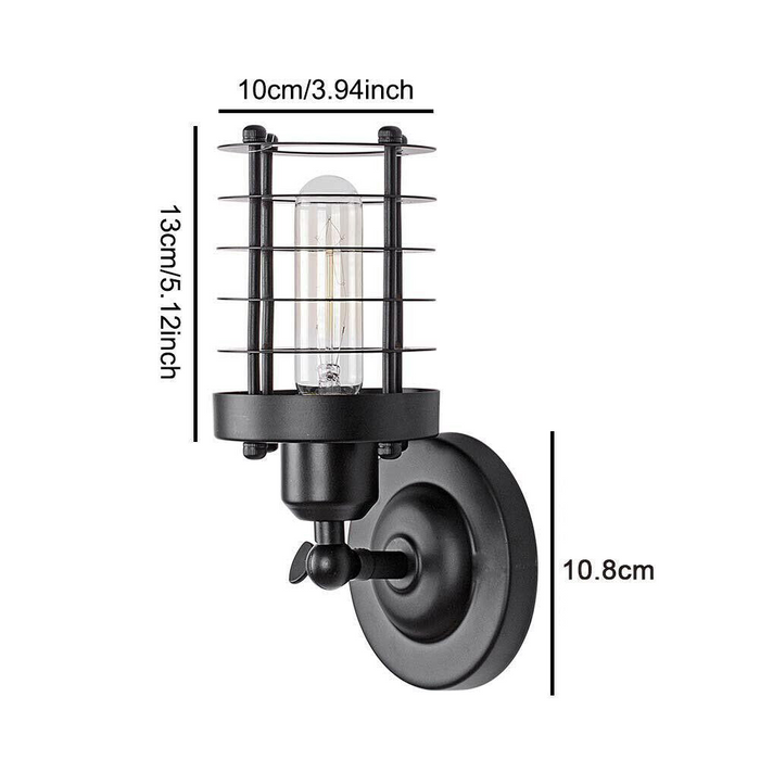 Industriële moderne metalen kooi verstelbare wandkandelaar Loft lampenkap