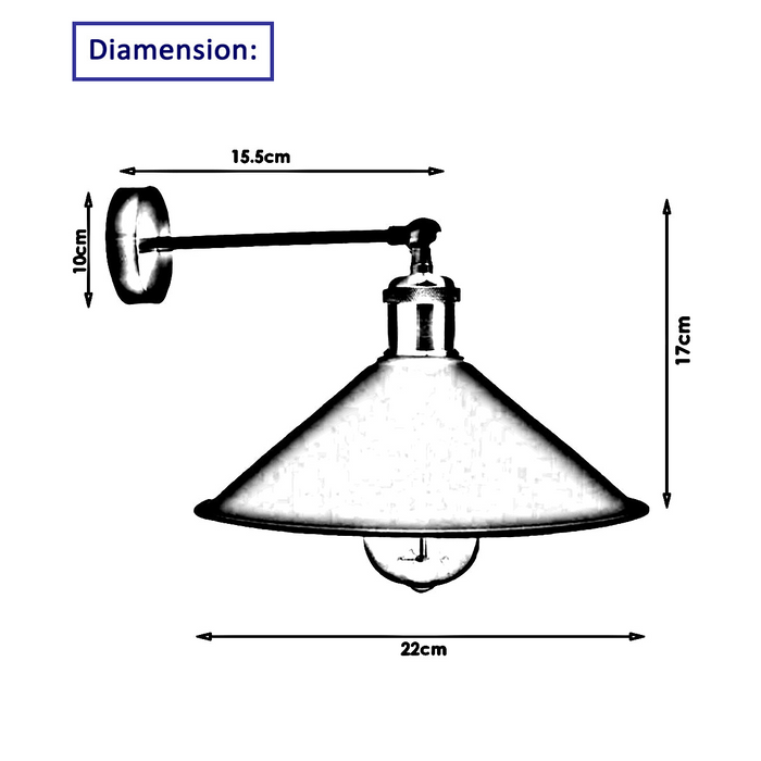 Industrial Wall Lamp Retro Light Green Colour Vintage Wall Sconce Lights