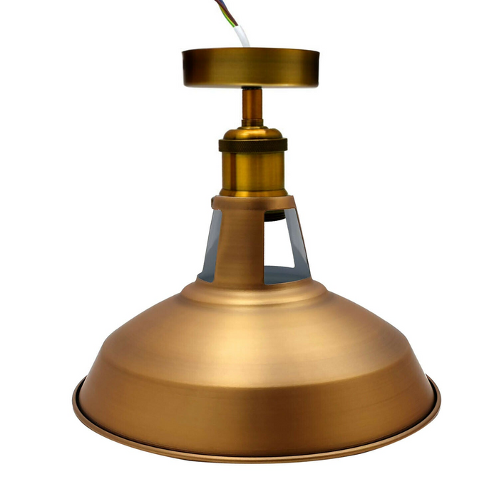 Modern Semi Flush Fittings Brushed Metal Lounge Ceiling light - Yellow Brass