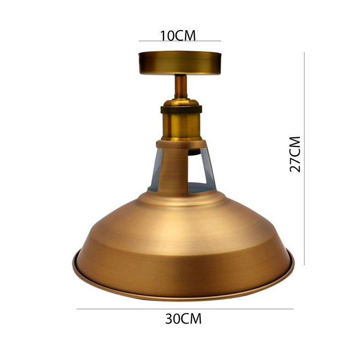 Modern Semi Flush Fittings Brushed Metal Lounge Ceiling light - Yellow Brass