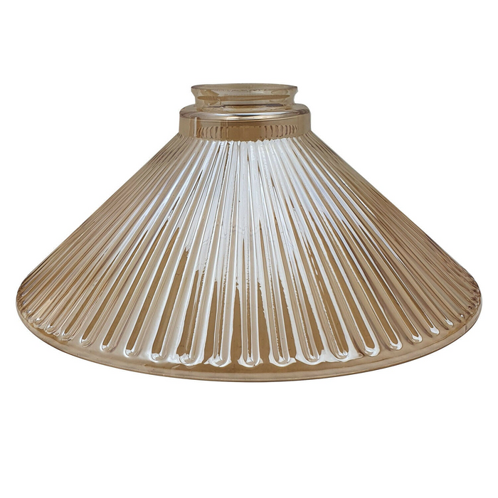 Vintage amberkleurige glazen plafondhanglamp, lampenkap in retrostijl