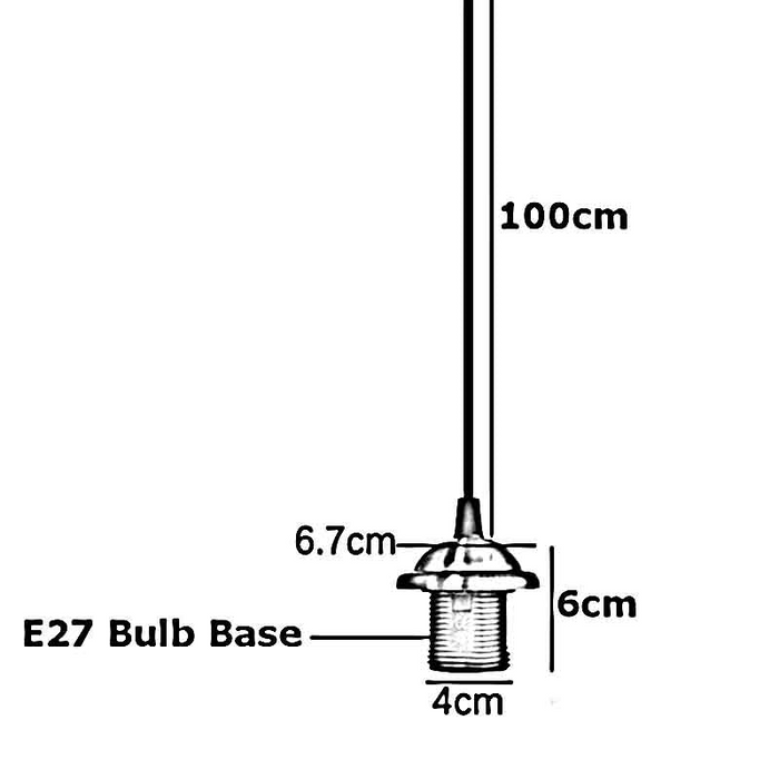 E27 Koperkleurige Parapluhouder PVC 2 Kern Ronde Zwarte Kleur 1m Kabelhangerset