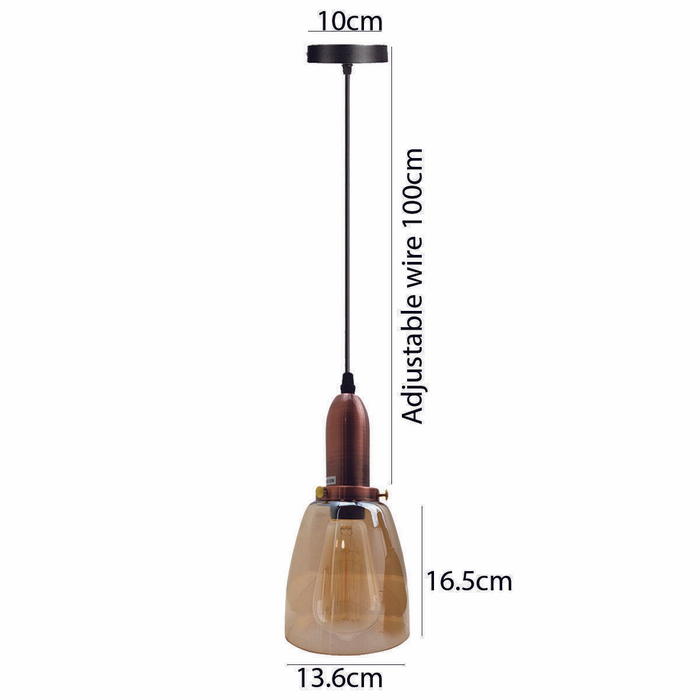 3-kops retro plafondlamp glas vintage industriële E27 basishouder hanglamp UK