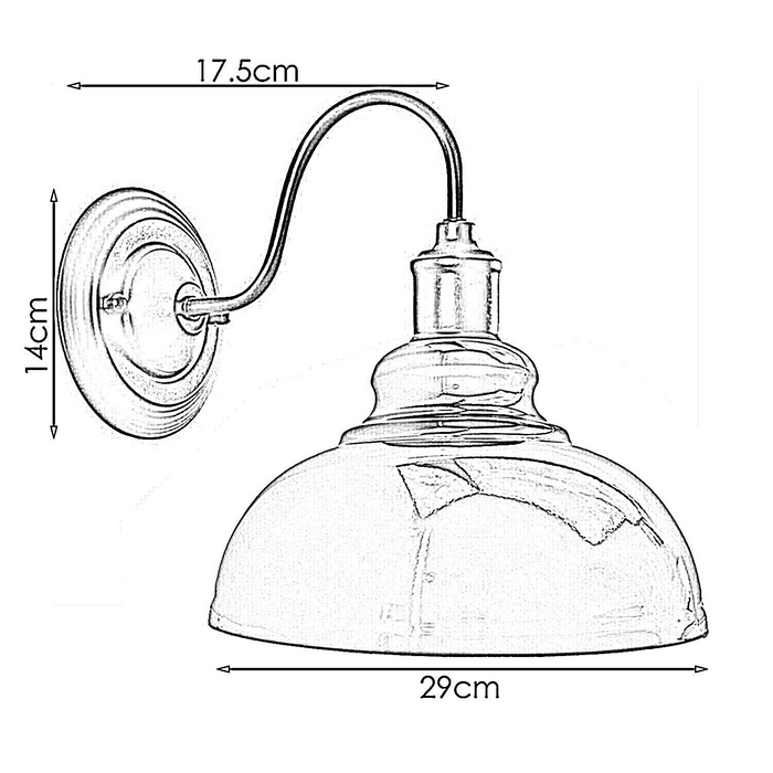 Wandlamp Lamp Sconce ronde lampenkap met U-bochthandvat