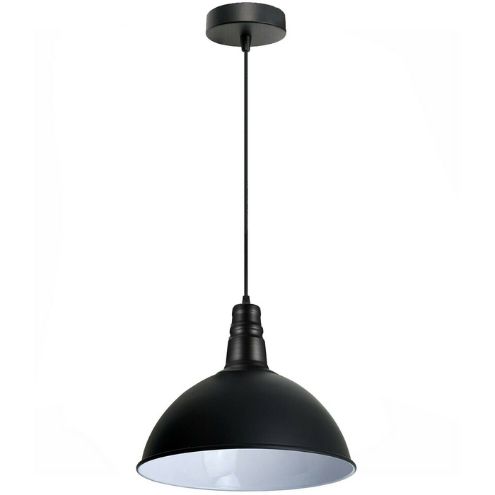 Black Industrial Vintage Style Ceiling Pendant Light Fittings Metal Lampshades