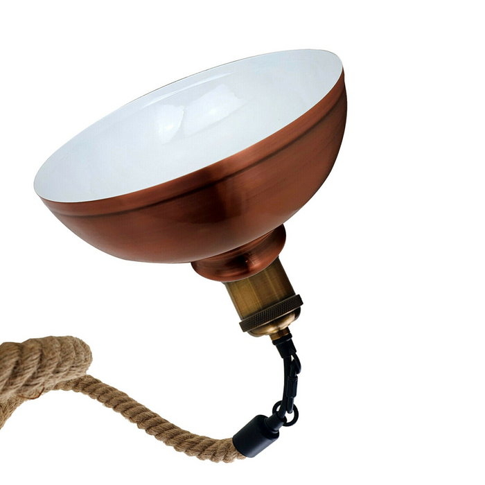 Copper Hemp Hanging Retro Ceiling Industrial Light