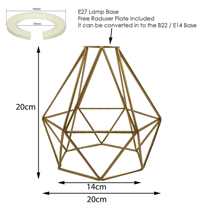 Metalen hanger goud licht schaduw plafond industriële geometrische draad kooi lampenkap lamp