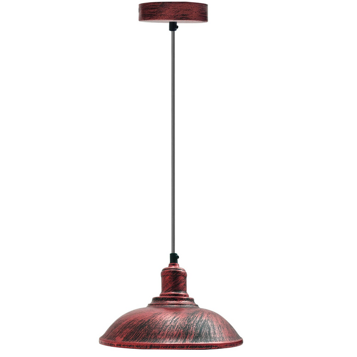 Rustic Red Modern Steel Lampshade Rustic Red Colour Retro Style Lighting