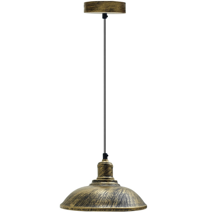 Brushed Brass Modern Vintage Industrial Ceiling Pendant Lamp Shade