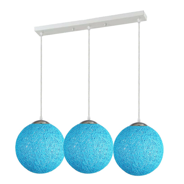 Blauwe stijl rotan rieten plafond hangende lampenkap hangende decoratielamp
