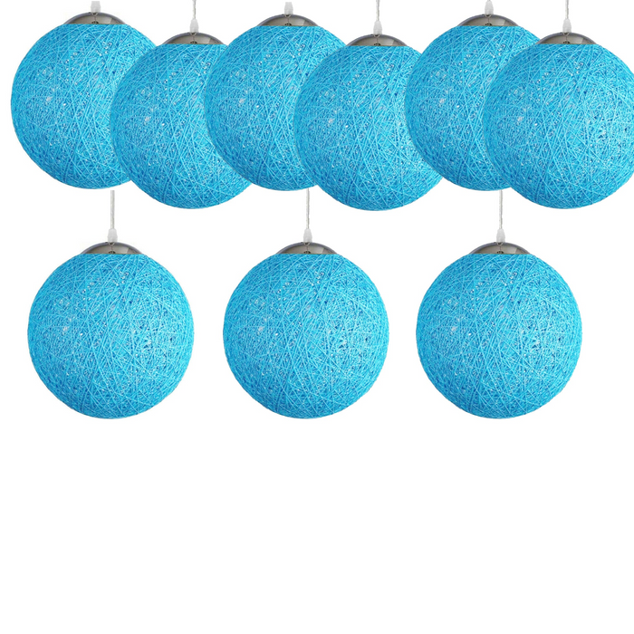 Blauwe stijl rotan rieten plafond hangende lampenkap hangende decoratielamp