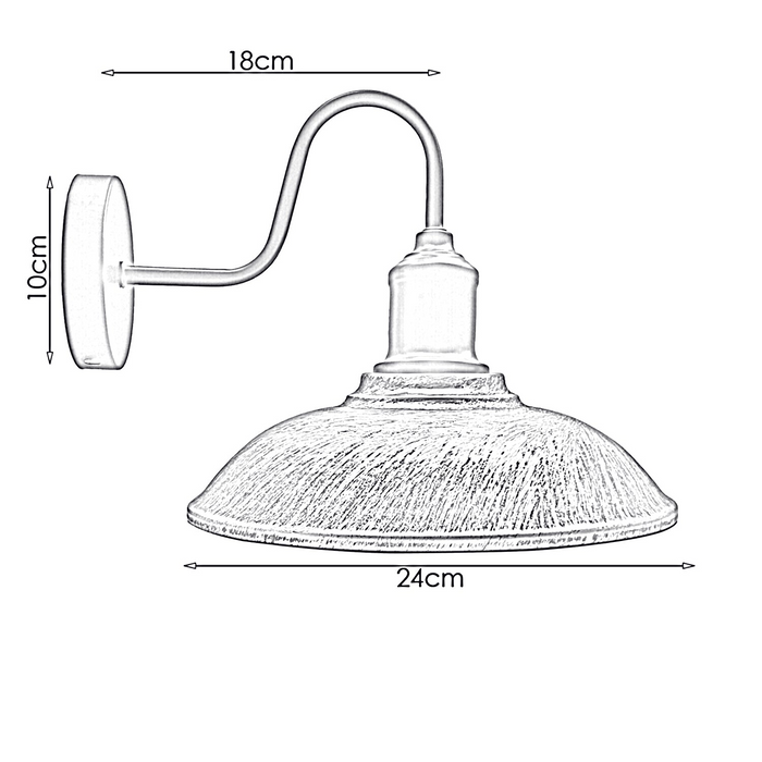 Zwarte Industriële Wandlamp Retro Wandlamp Metalen Kap