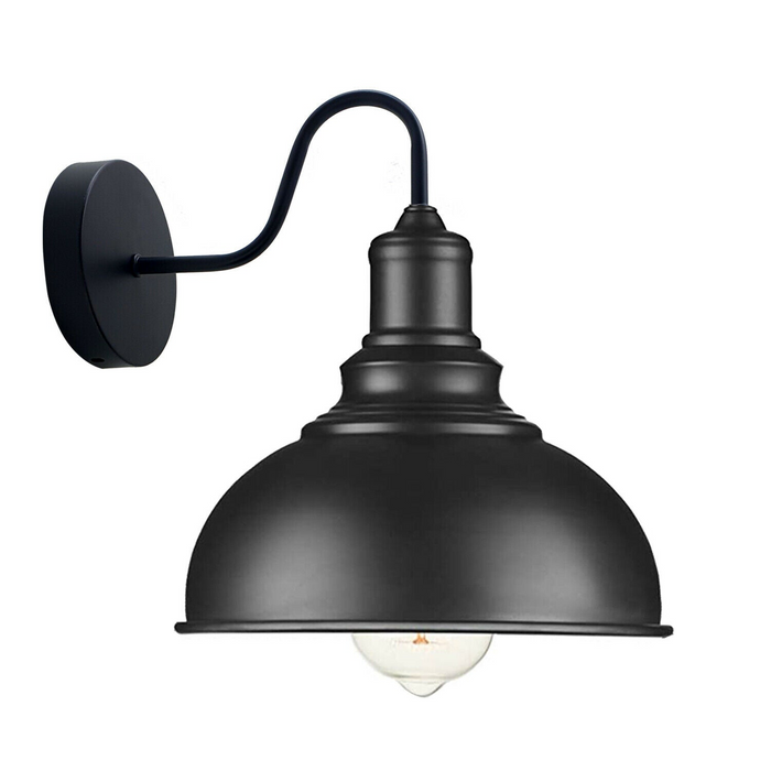 Wall Light with Switch Indoor Wall Industrial Vintage Wall Lamp with Plug Swing Arm Rotating E27 Black