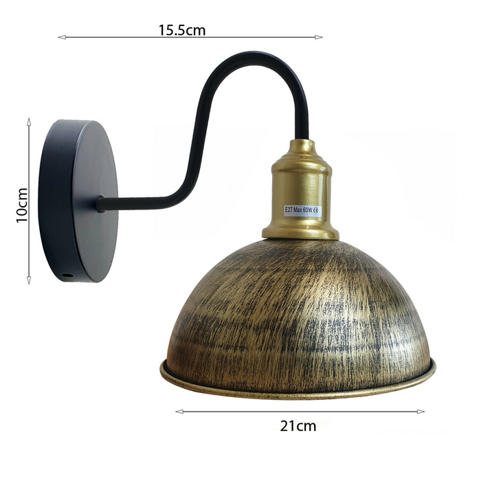 Half Round Shape Modern Vintage Retro Rustic Sconce Wall Light Lamp Fitting Fixture