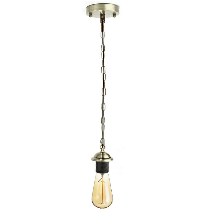 Green Brass Metal Ceiing E27 Lamp Holder Pendant Light With Chain