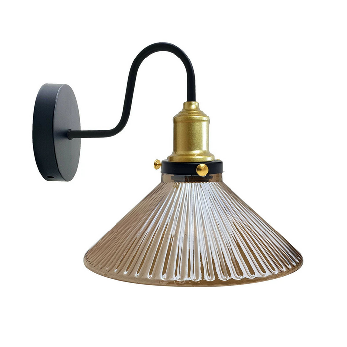 Rustieke industriële wandkandelaar wandlamp lichte glazen kap wandlamp