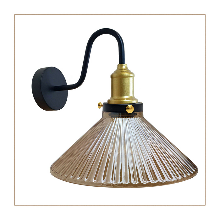 Rustieke industriële wandkandelaar wandlamp lichte glazen kap wandlamp