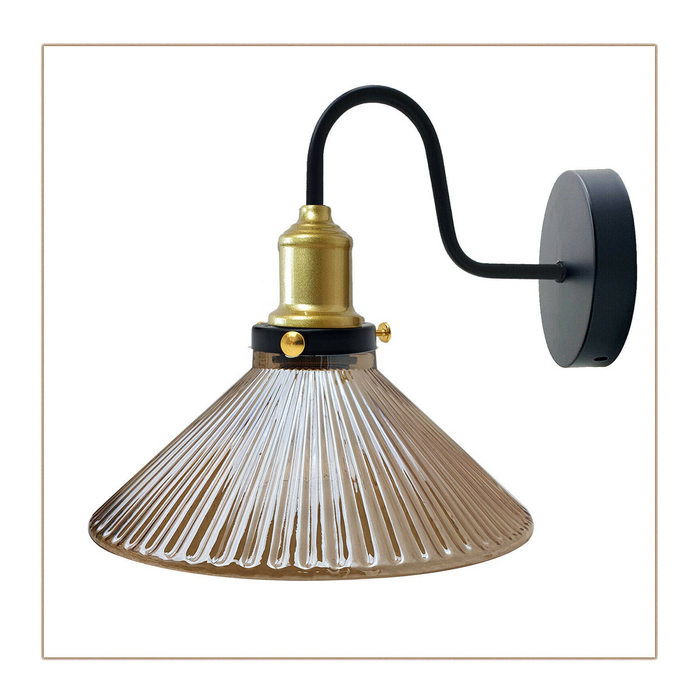 Rustieke industriële wandkandelaar wandlamp lichte glazen kap wandlamp