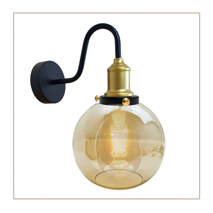 Globe helder glazen kap retro industriële wandlamp wandlamp schans