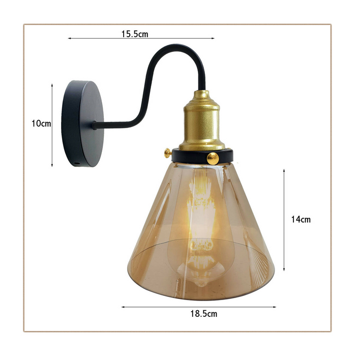Industrial Wall Lamp Sconce Modern Indoor Glass Shade Wall Light