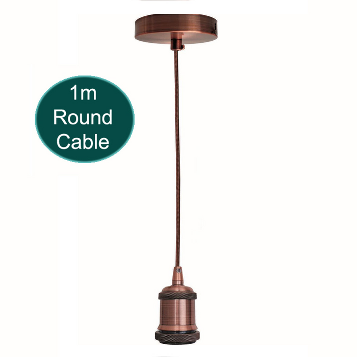 1m Pendant Light E27 Base Copper Holder