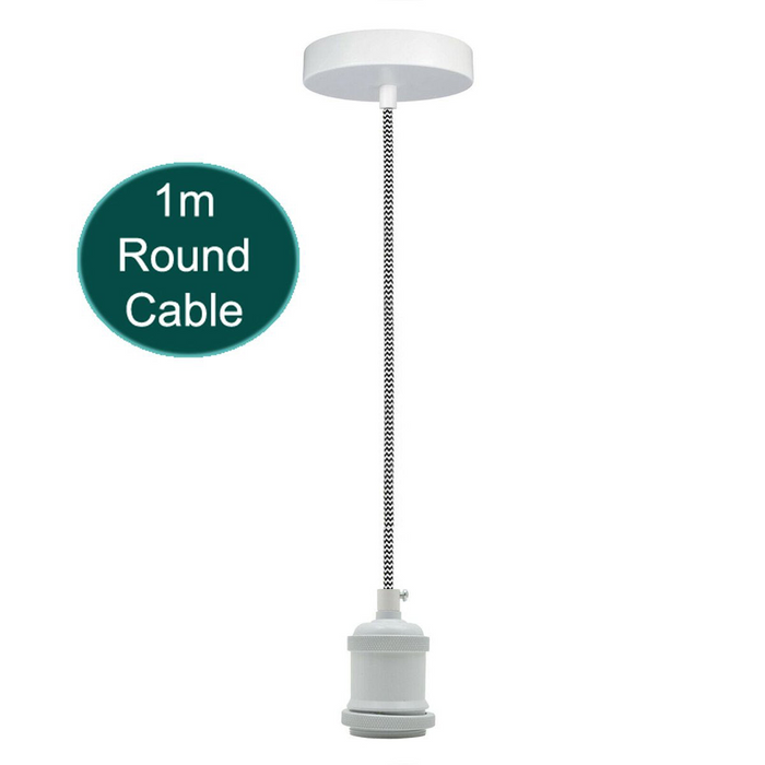 1m White Pendant Light Holder