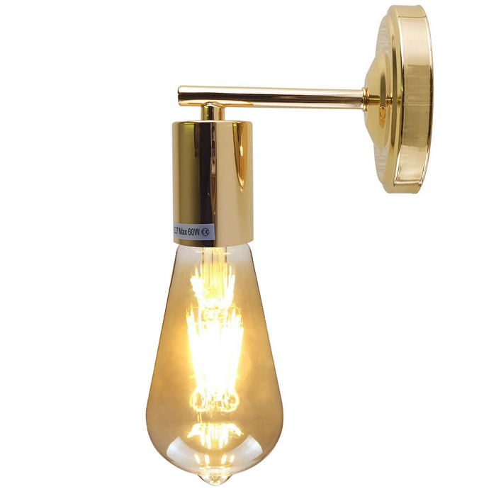 Frans goud industrieel vintage retro metallic schans wandlamp lampfitting