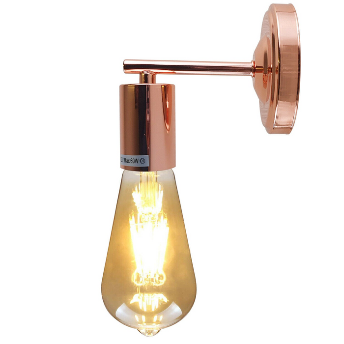 Rose Gold Industrial Vintage Retro Metallic Sconce Wall Light Lamp Fitting
