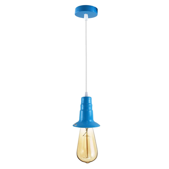 Lichtblauwe plafondlamp fitting industriële hanglamp houder