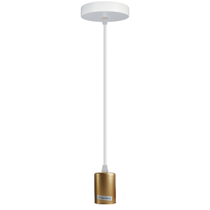 Gold E27 Ceiling Light Fitting Industrial Pendant Lamp Bulb Holder